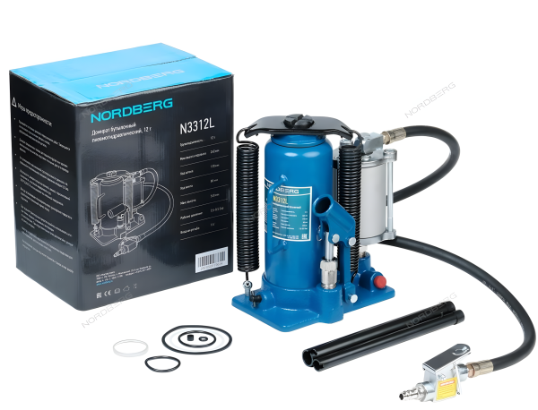 Домкрат бутылочный 12т пневмогидравлический NORDBERG N3312L