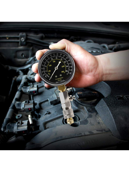 Компрессометр бензиновый с двумя жесткими удлинителями Car-Tool CT-N0109