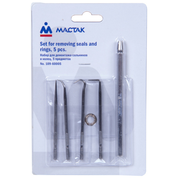 Набор для демонтажа сальников и колец, 5 предметов МАСТАК 109-60005