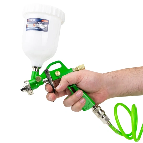 Краскораспылитель H-827-2V c верхним пластиковым бачком 600мл в комплекте с аксессуарами, набор 5пр.