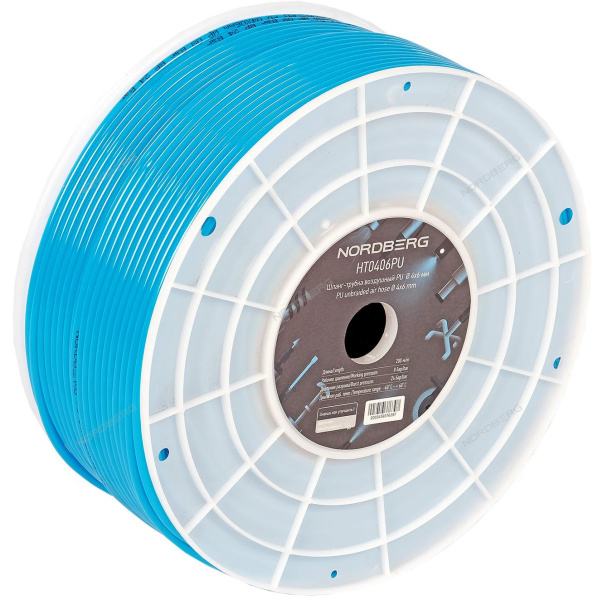 Шланг-трубка воздушный PU диам. 4х6мм 1м. NORDBERG HT0406PU