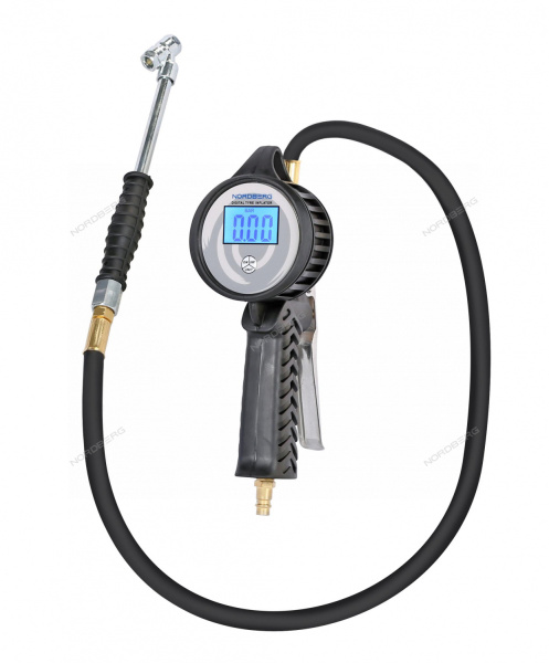 Пистолет профессиональный для подкачки колес цифровой обрезиненный для грузовых автомобилей NORDBERG Ti8DL