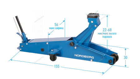 Домкрат подкатной 20 т NORDBERG N3220N
