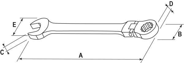 Ключ гаечный комбинированный трещоточный карданный Jonnesway W66114 (14 мм)