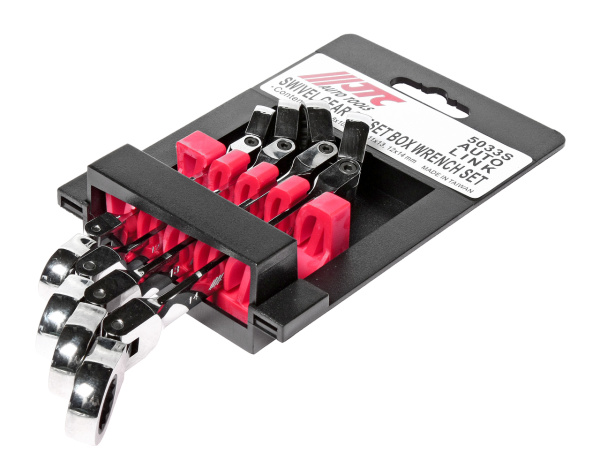 Набор ключей трещоточных накидных шарнирных JTC 5033S (8-14 мм, 4 предмета)