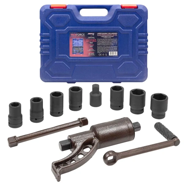 Гайковерт ручной с редуктором 1''(Головки-24мм,27мм,30мм,32мм,33мм,38мм,41мм,1''и адаптер 1'', длина-270мм, передаточное число 1:58, 4800 Н/м)