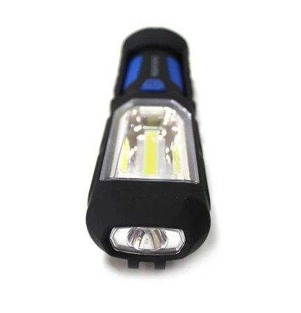 Лампа светодиодная аккумуляторная(4W COB+1W,2 магнита,крючок,180гр.,250Lm,1200mAh,USB провод,время раб.5ч,время заряд.3ч)