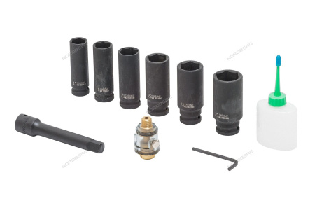 Пневмогайковерт с глубокими головками в кейсе 1/2" NORDBERG IT250KD