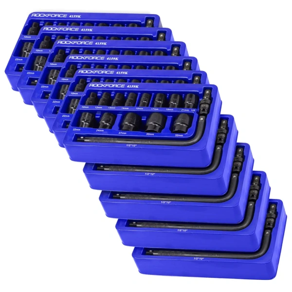 ( 10 K-T ) Набор головок ударных 15пр. 1/2''(6-гр.) (10,12, 13, 14, 15, 17, 19, 21, 22, 24, 27, 30, 32мм) в ложементе