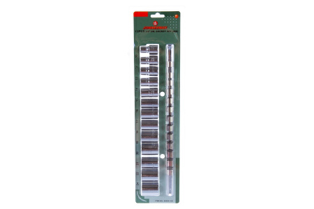 S05H4113S Набор головок торцевых 12-гранных MAXI-DRIVE 1/2"DR на держателе, 10-24 мм, 13 предметов
