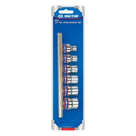Набор торцевых головок 3/8", TORX Е-стандарт, E8-E18, 6 предметов KING TONY 3106PR