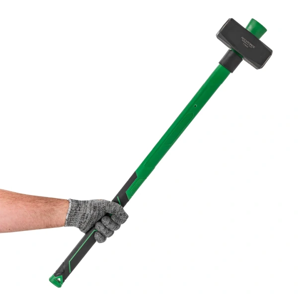 Кувалда с фиберглассовой ручкой и резиновой противоскользящей накладкой (4000г,L ручки-800мм)