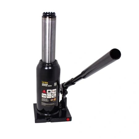 Домкрат бутылочный 12т с клапаном (высота подхвата - 200мм, высота подъема - 380мм, ход штока - 120мм)