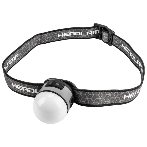 Фонарь налобный аккумуляторный с налобной лентой многофункциональный (7 реж. раб, аккум. 500мАч, 250Лм, время работы 2-3ч, время зар. 3-4ч)