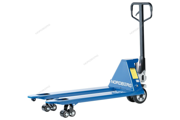 Тележка (Рохля) складская гидравлическая 2,5 т, усиленная, с резиновыми колесами NORDBERG N3901-25R