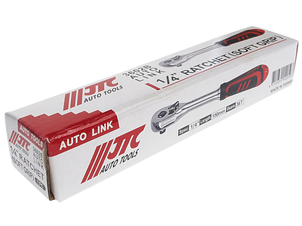 Трещотка с резиновой рукояткой JTC 3602B (1/4", 36 зубьев, 150 мм)