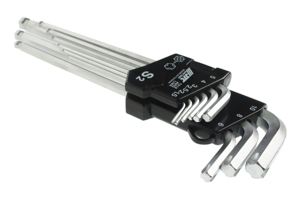 Набор ключей шестигранных удлиненных с шаром для поврежденного крепежа JTC 7819 (9 предметов)