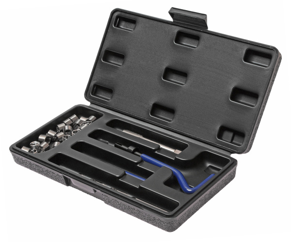 Набор инструментов для восстановления резьбы JTC 4784 (вставки М10х1,5, L=13,5 мм, 10 шт., 14 предметов)