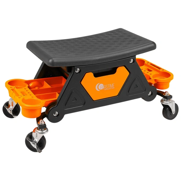 Стул пластиковый передвижной с выдвижным ящиком и пластиковыми ложементами (г/п 130кг, сиденье 450х250мм, ящик 225х210х125мм, ложемент 260х250х50мм)