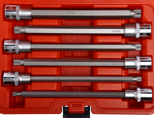 Набор головок с насадкой удлиненные JTC 7260 (1/2", в кейсе, 6 предметов, M6-M14)