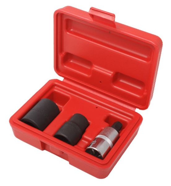 Набор головок для обслуживания тормозной системы автомобиля(14мм, 19мм - 5гр., М10 - 5гр.) 1/2''3пр., в кейсе