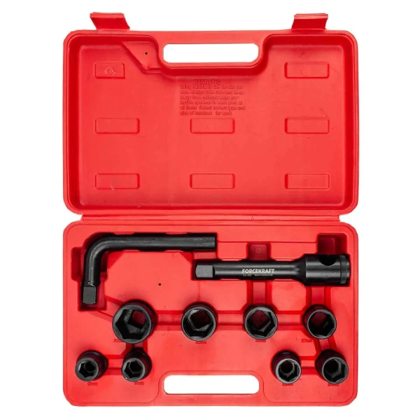 Набор инструментов 10пр. 3/4''(6гр.) (17,19,21,22,24,27,30,32,36мм + вороток 200мм + удлинитель под вороток 200мм) в пласт. кейсе