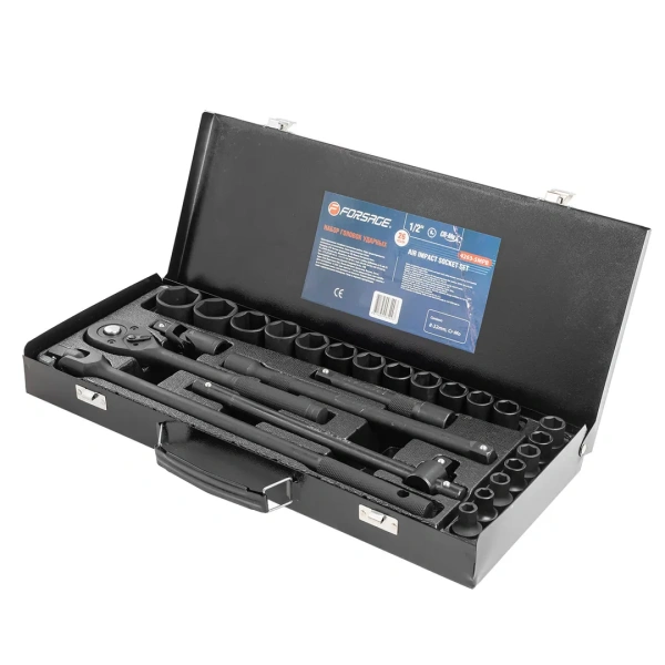 Набор инструментов ударных 26пр. 1/2''(6гр.) (8-32мм, Cr-Mo), в металлическом кейсе