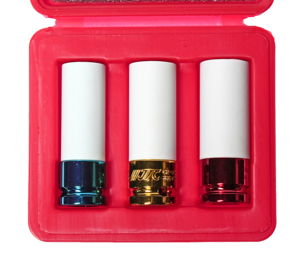 Набор головок ударных для литых дисков JTC 3304 (17-19-21 мм, L=87 мм, 3 предмета в кейсе)
