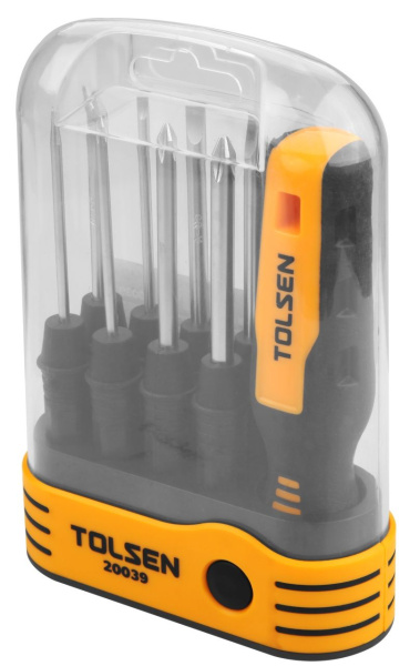 Отвертка со сменными вставками битами 8 в 1 TOLSEN TT20039S