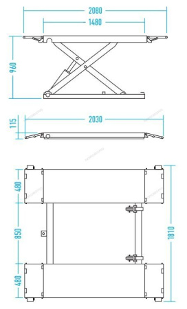 Подъемник ножничный 3т 380В синий NORDBERG N632-3-380