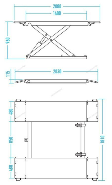 Подъемник ножничный 3т 380В синий NORDBERG N632-3-380