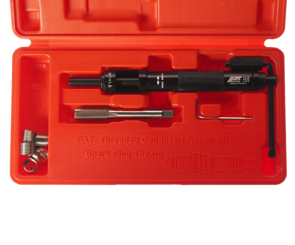 Набор инструментов для восстановления резьбы свечей зажигания JTC 4310 (пружинная вставка М11х1,5, 5 шт.)