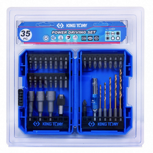 Набор вставок-бит KING TONY 1035MR для шуруповерта, 35 предметов