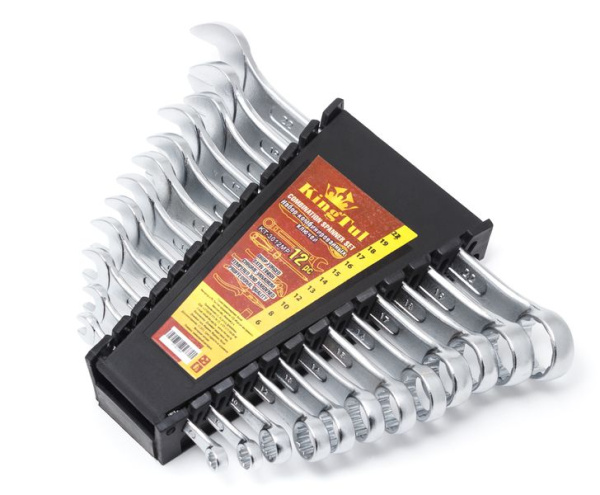 Набор ключей комбинированных 12пр. (6,8,10,12,13, 14,15,16,17,18,19,22мм) в пласт. держателе