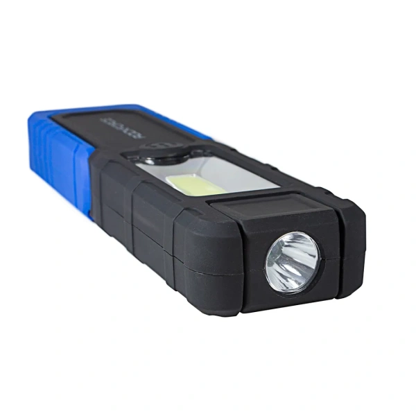 Лампа светодиодная аккумуляторная(5W COB+1W,магнит,180гр.,250Lm,2000mAh,USB провод,время раб.3ч,время заряд.2-3ч,защита гнезда зарядки)