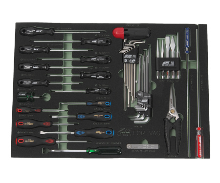 Набор инструментов слесарно-монтажный JTC VA3043 (VAG, 43 предмета  в ложементе)