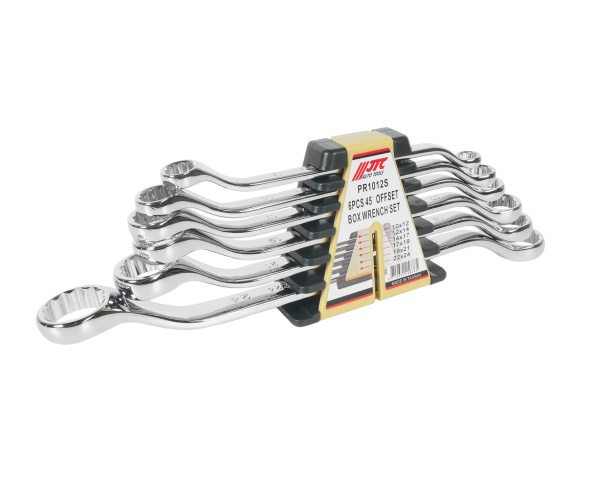 Набор ключей накидных 12-ти гранных JTC PR1012S (10-24 мм, 45 град., зеркальная полировка, 6 предметов)