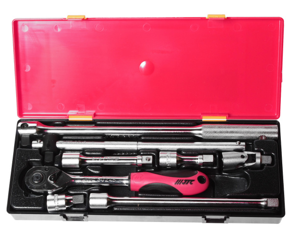 Набор инструментов слесарно-монтажный JTC K4082 (1/2", 8 предметов в кейсе, ключ трещот.,ворот.,удлинит.)