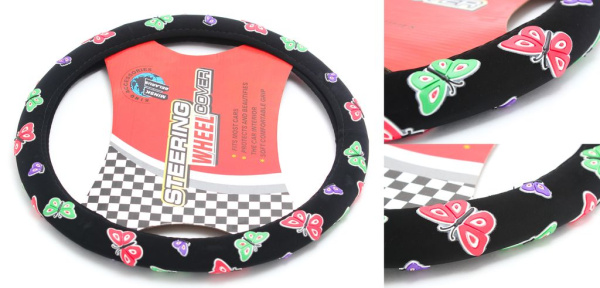 Чехол руля HL-547BK-M (бабочки)