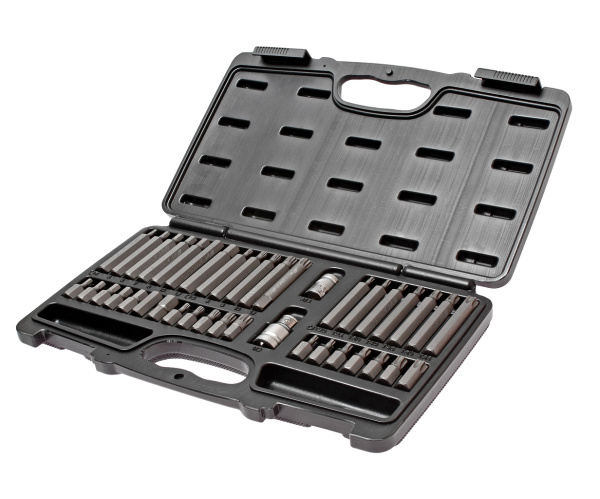 Набор бит SPLINE, TORX, HEX с держателем JTC 3965 (1/2", 3/8", 40 предметов в кейсе)