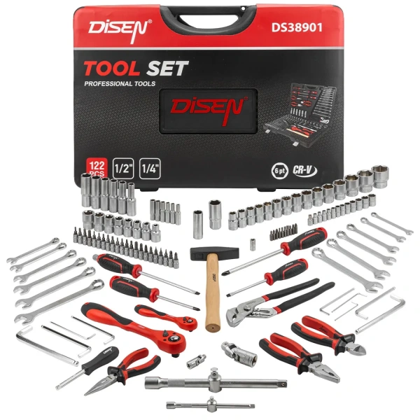 Набор инструментов 122 пр. 1/4'',1/2''(6гр.)(4-32мм)