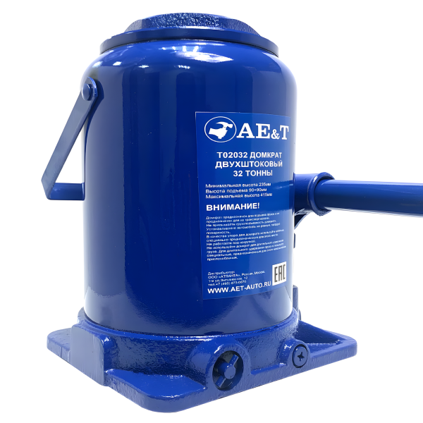 Домкрат бутылочный двухштоковый AE&T T02032 (32т)