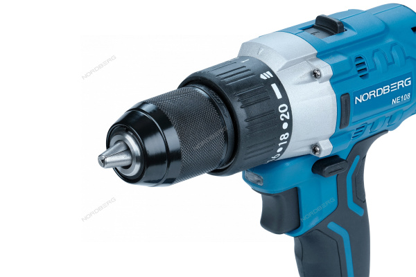 Шуруповерт аккумуляторный NORDBERG NE108K (макс Ø сверла 13мм, 20В, 80Нм)