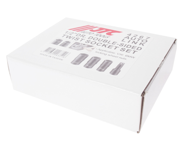 Набор головок для секретных болтов и гаек двухсторонних JTC 4267 (17, 19, 21 мм, 4 предмета)