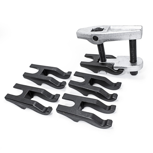 Съемник шаровых опор в комплекте со сменными ''губками''(размер зева: 20, 22, 24, 27, 30мм) 5пр, в кейсе