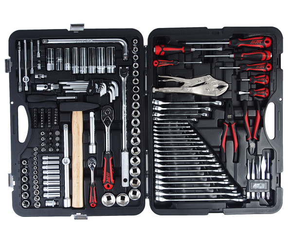 Набор инструментов 156 предметов слесарно-монтажный 1/4",1/2" 6-ти гранных в кейсе JTC-H156C-B72