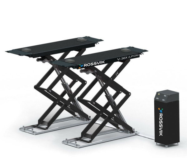 Автоподъемник ножничный напольный ROSSVIK PRO V-36X (LP/ON) (г/п 3.6 т, 380 В, RAL7040, цвет серый)