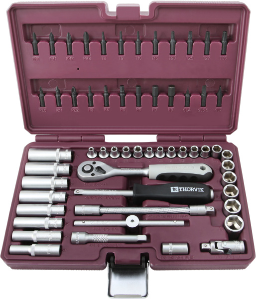 Набор инструмента Thorvik TS057 (1/4"DR, 57 предметов)