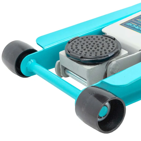 Домкрат подкатной гидравлический низкопрофильный двухпоршневой с резиновой накладкой 3т (h min 75мм, h max 505мм)