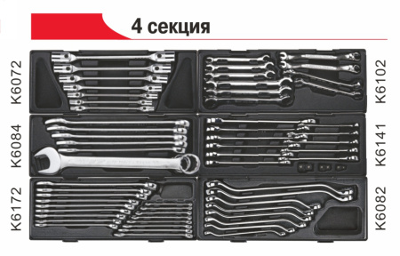 Тележка инструментальная JTC 5641 с набором инструментов JTC 496 (8 секций, 496 предметов)